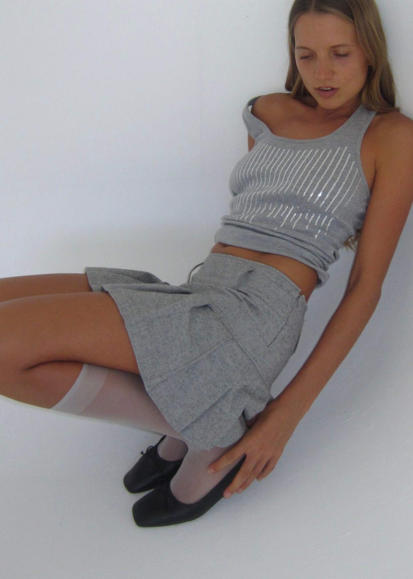 Silver embroider tank