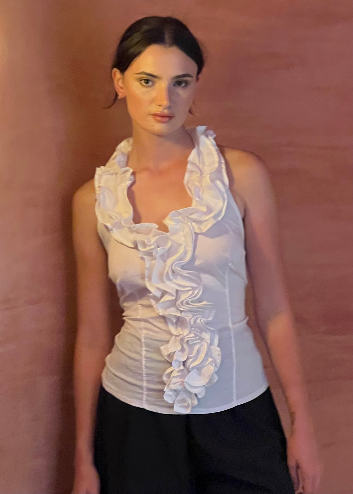 White Frill Halter