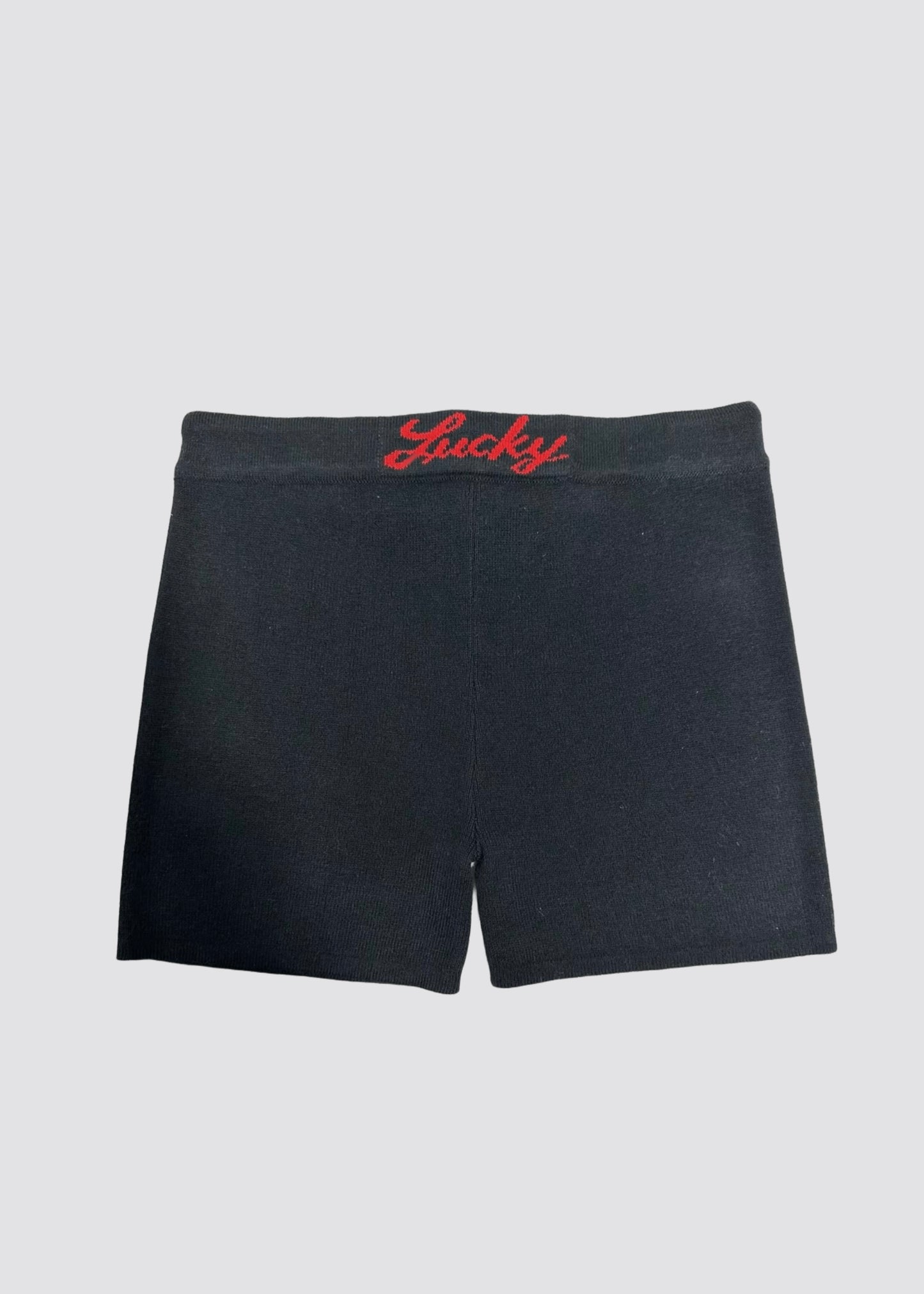 Lucky Knit shorts- black and red (restocking soon)
