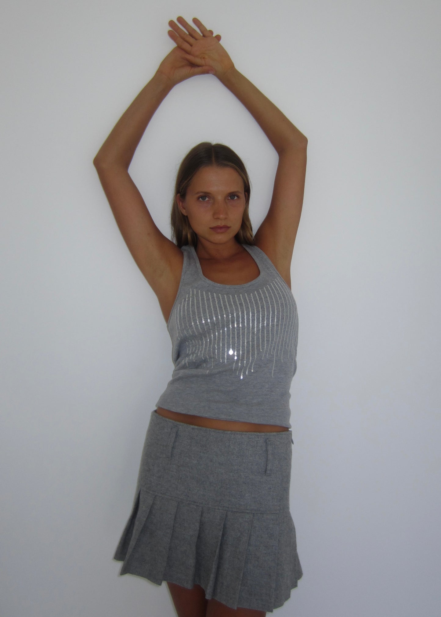 Silver embroider tank