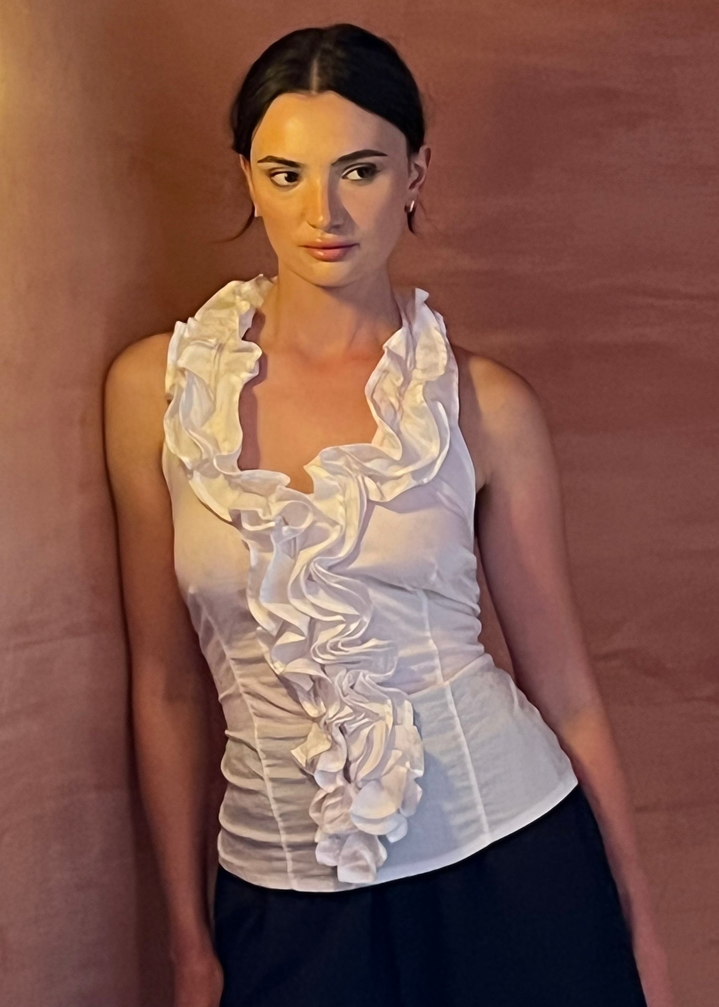 White Frill Halter