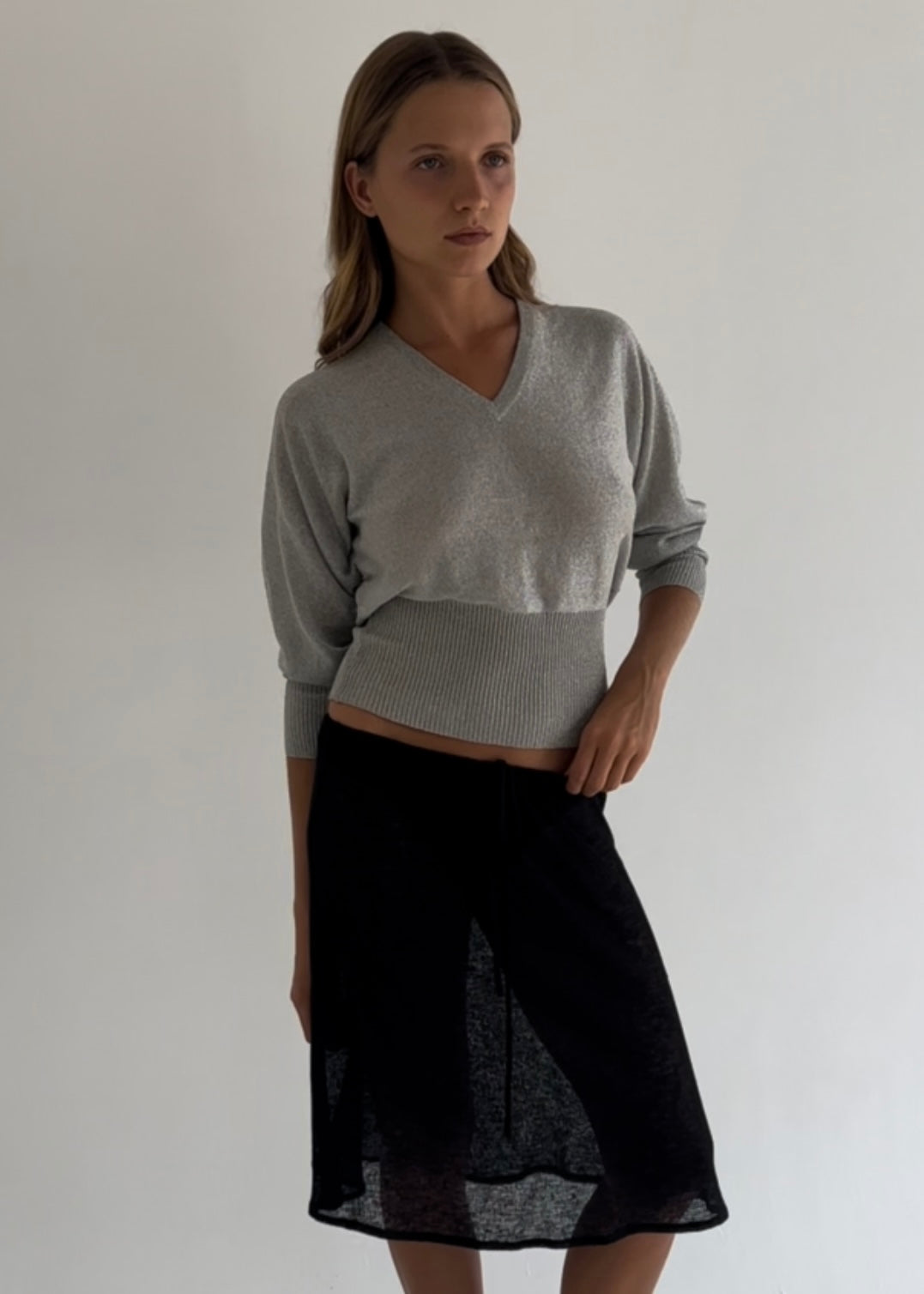 Silver knit sweater
