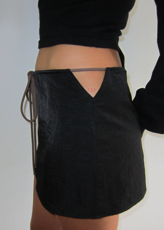 Yazzi cut out mini skirt - black
