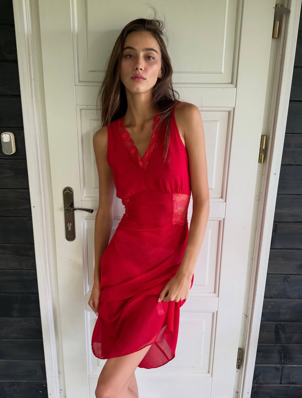 Andrea Lace Dress - cherry chapstick