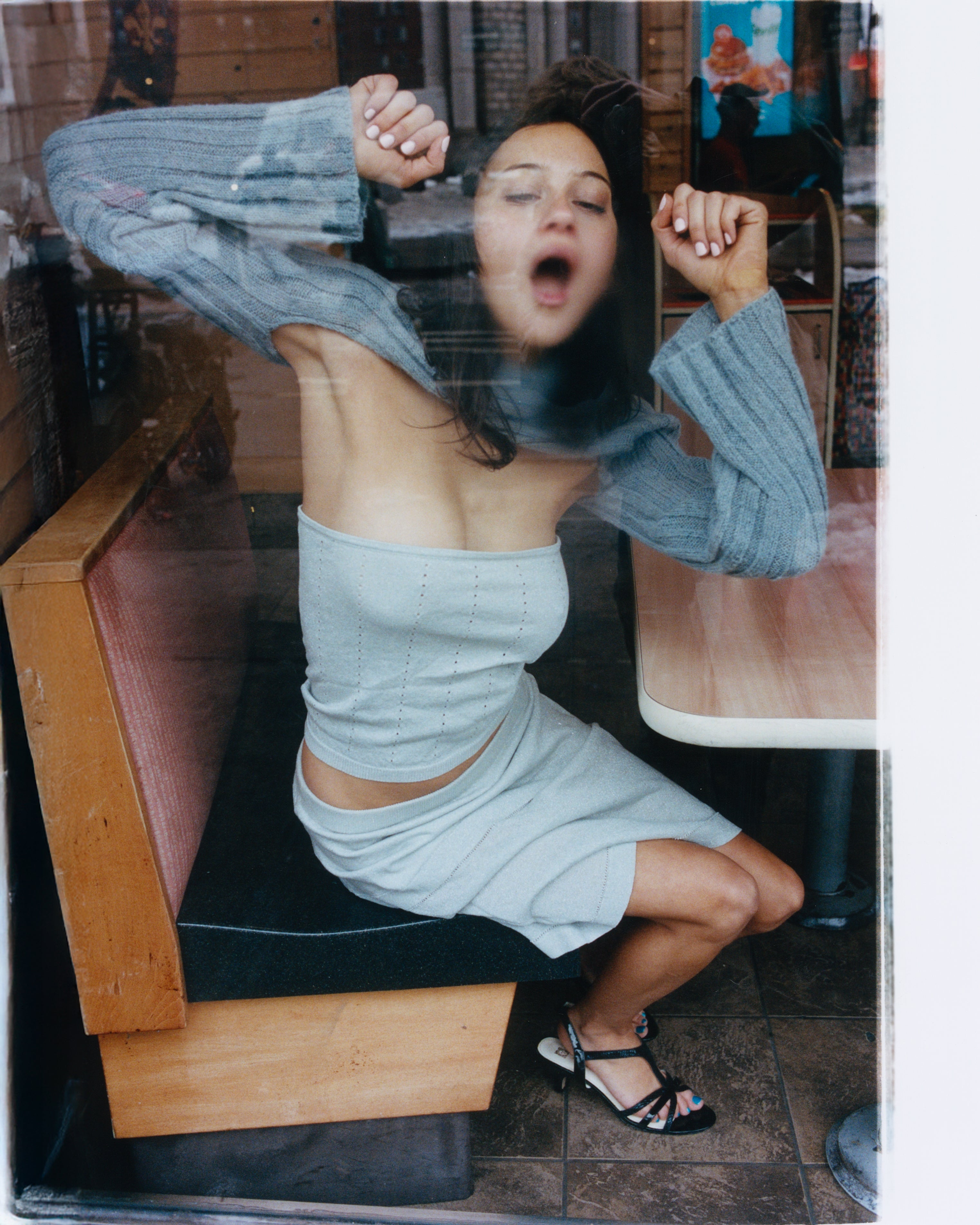 Madeleine Tube Top - silver knit