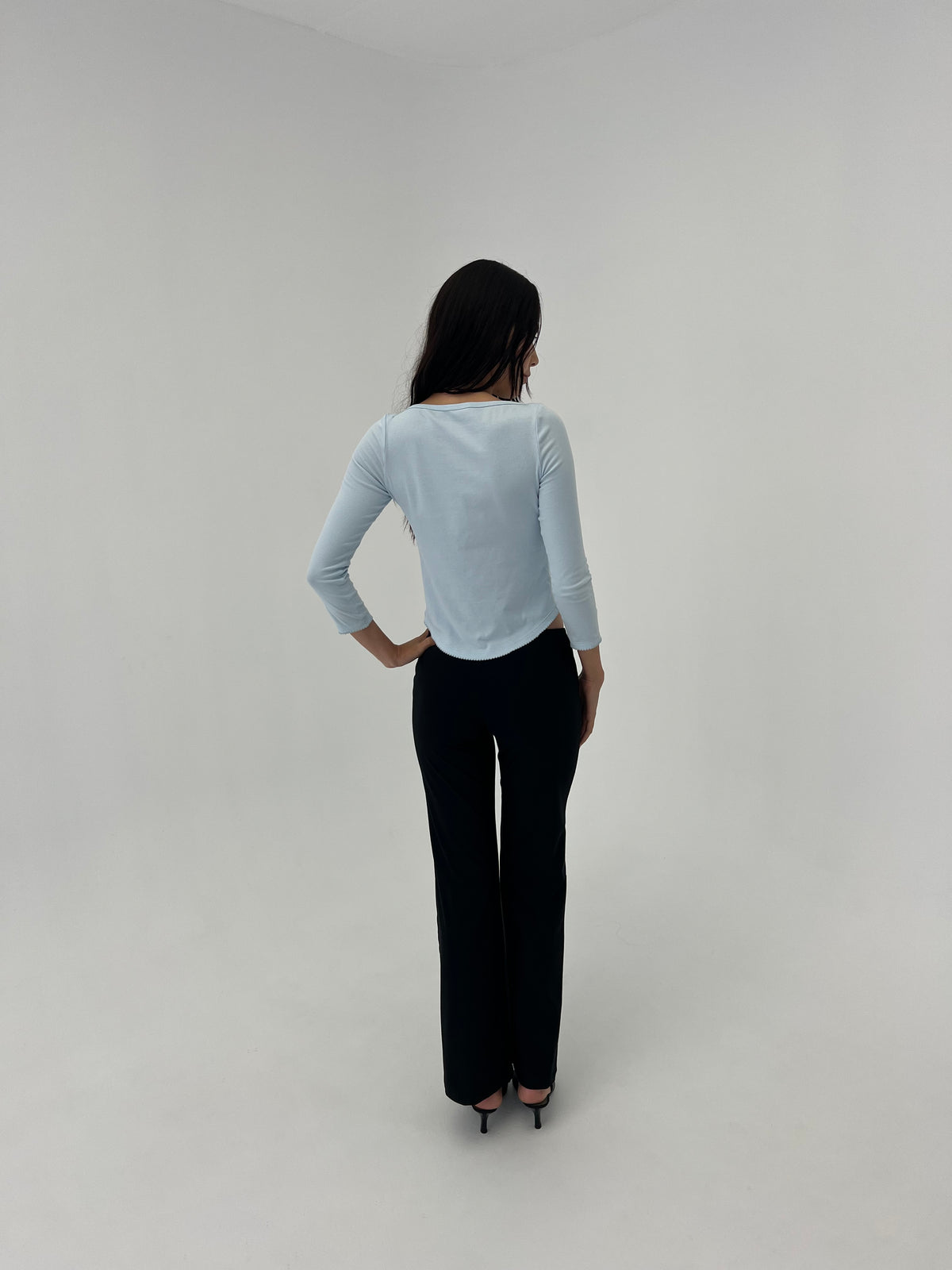 Lauren 3 quarter sleeve - powder blue