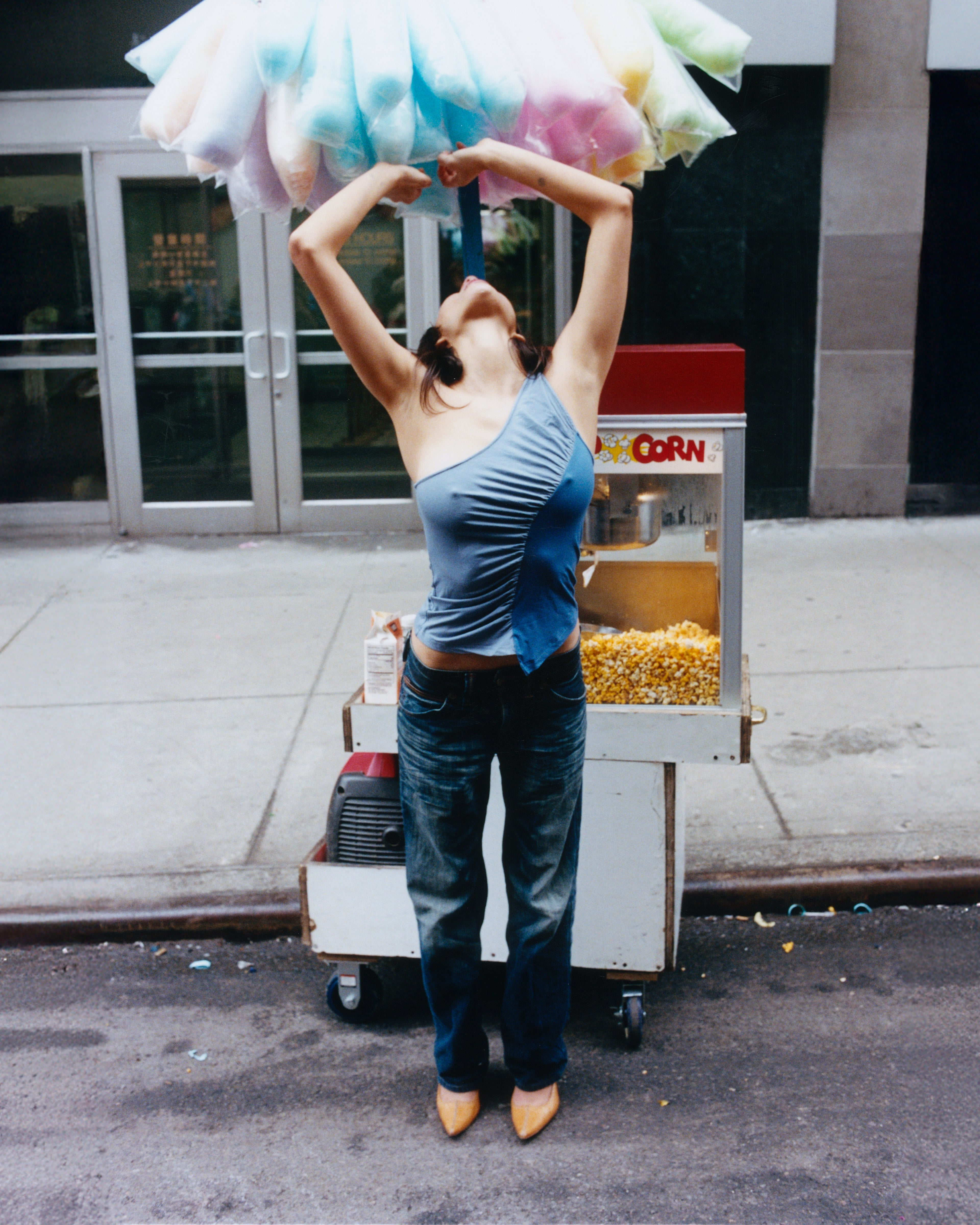 Mazzi Off Shoulder Tank - blue