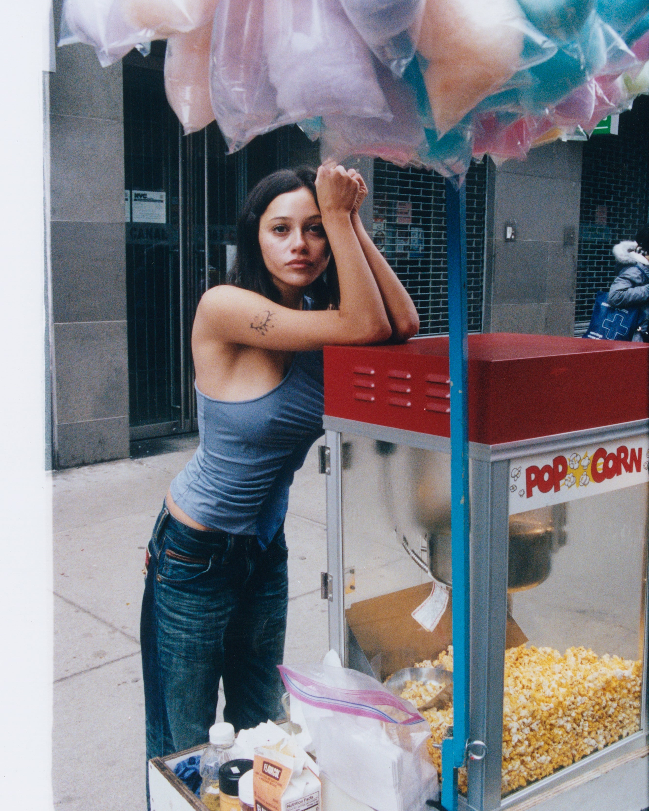 Mazzi Off Shoulder Tank - blue