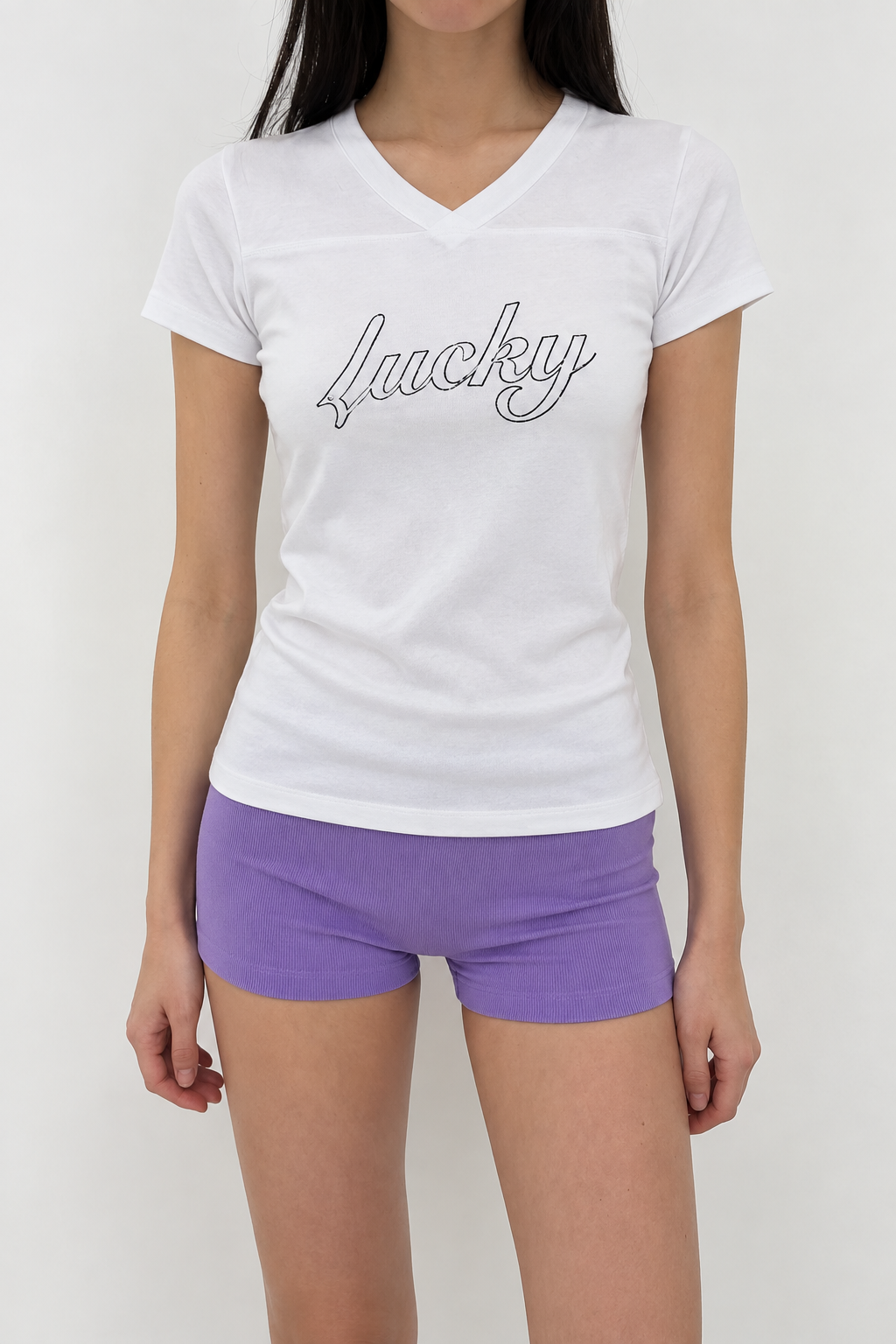 Lucky Baby Tee - white cotton