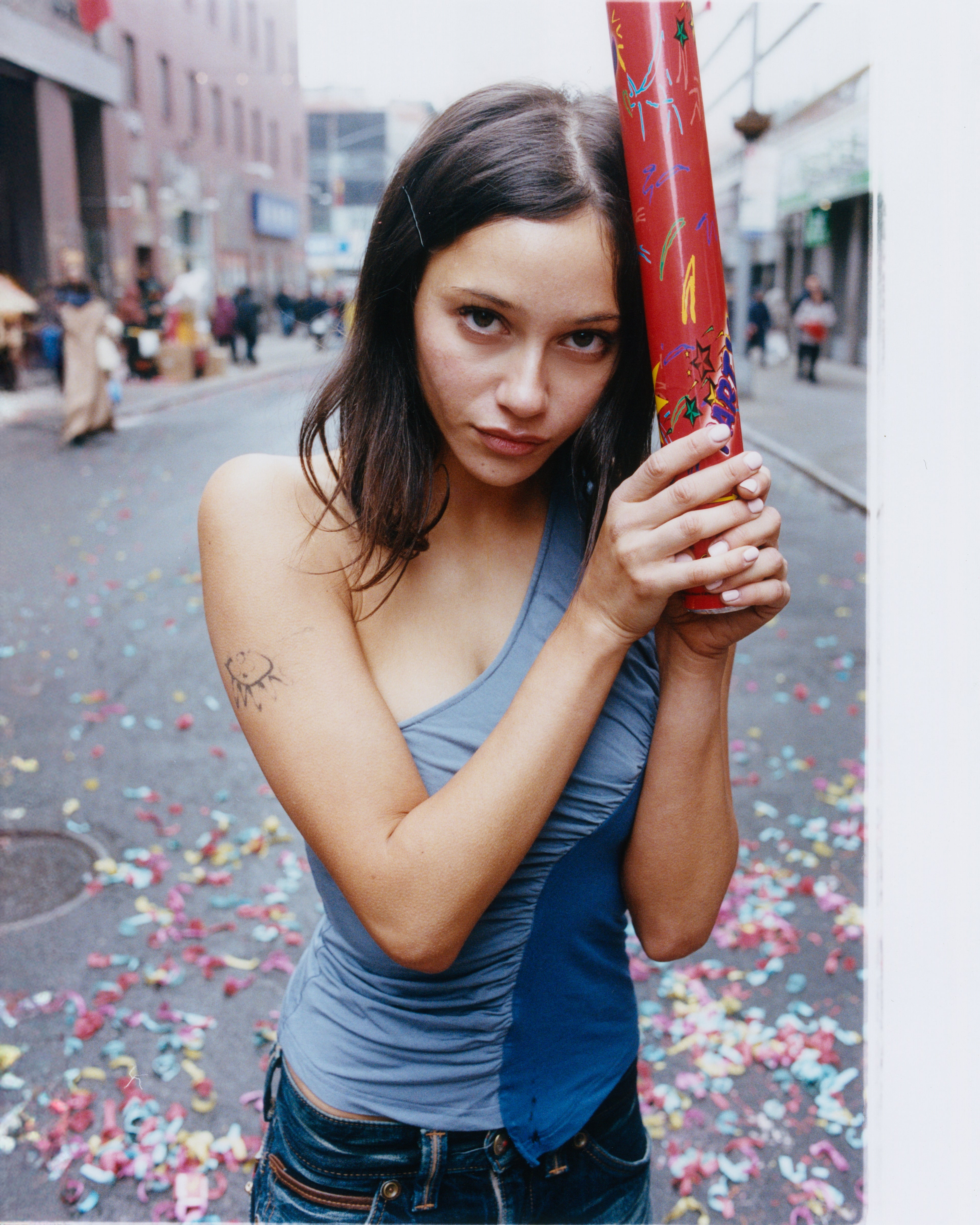 Mazzi Off Shoulder Tank - blue