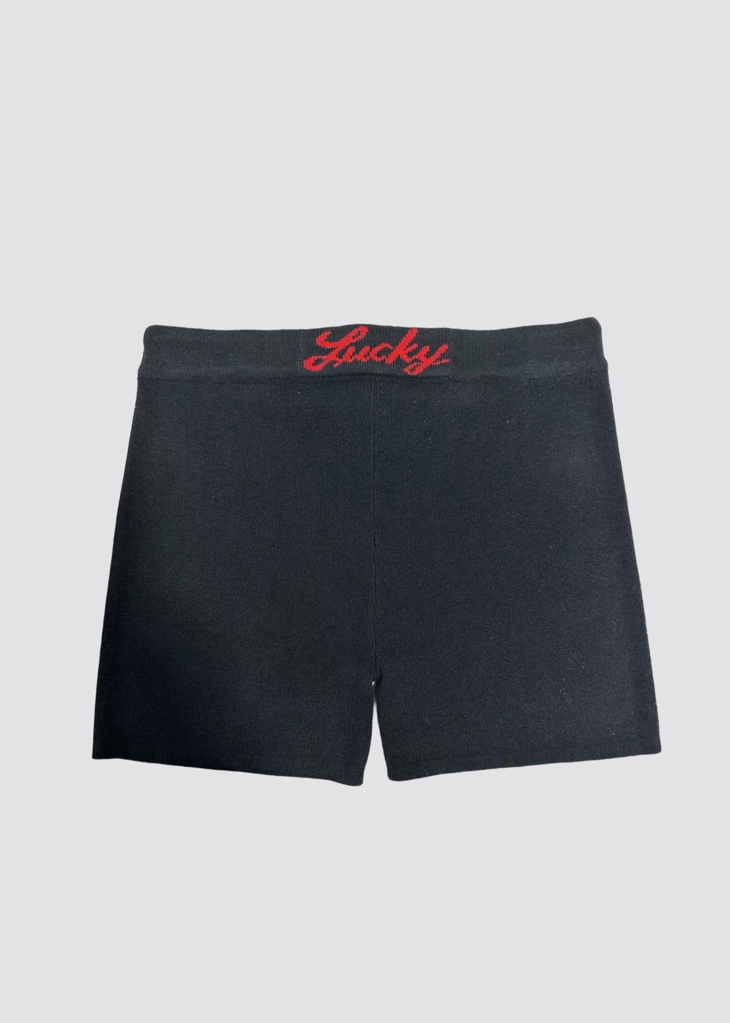 Lucky Knit shorts- black and red (restocking soon)