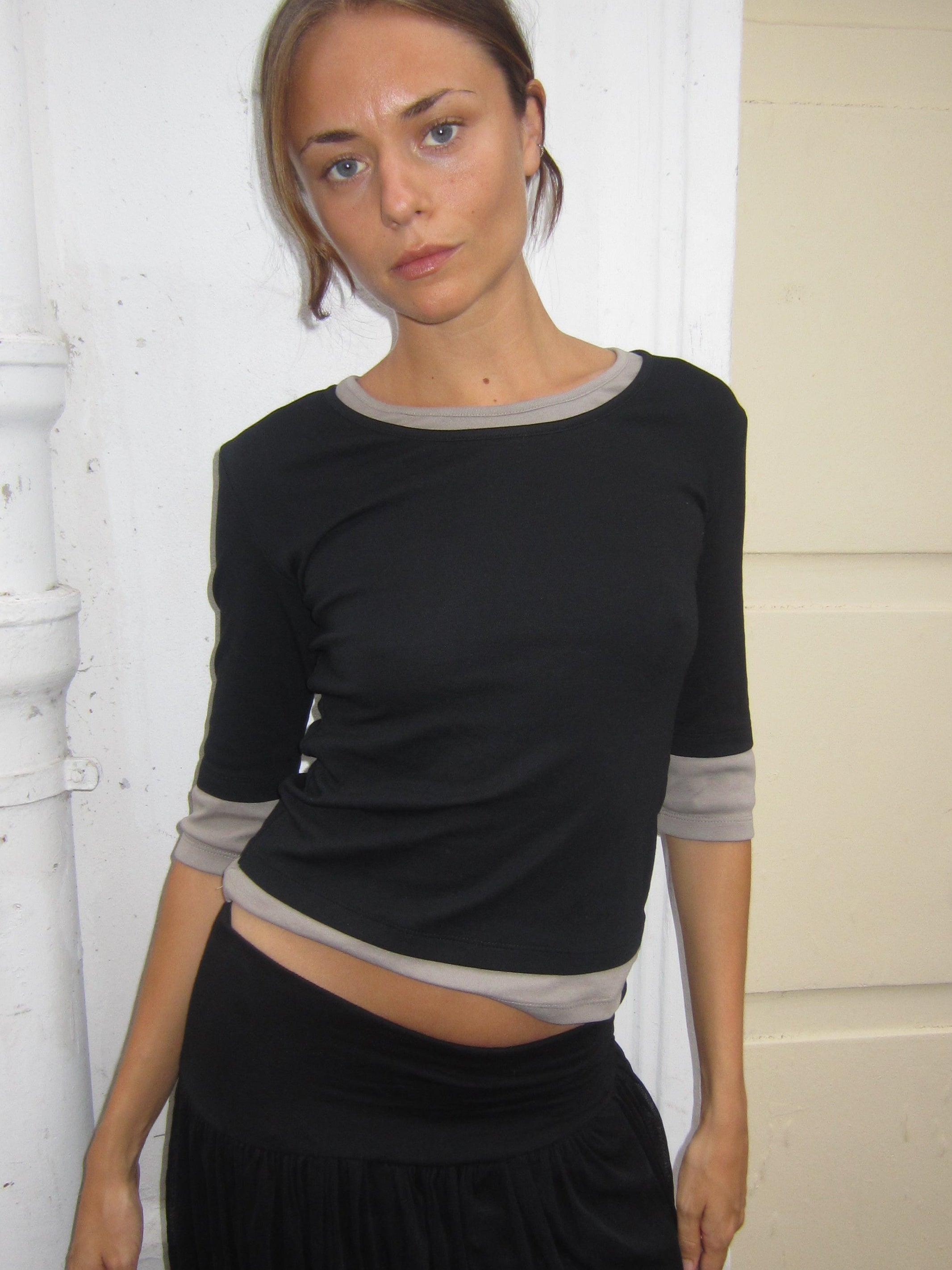 Rae double layer - black & stone