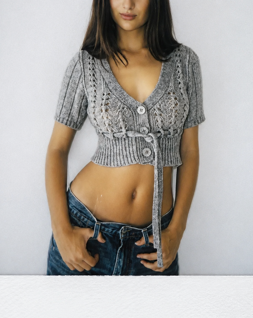 Cleo crop - grey