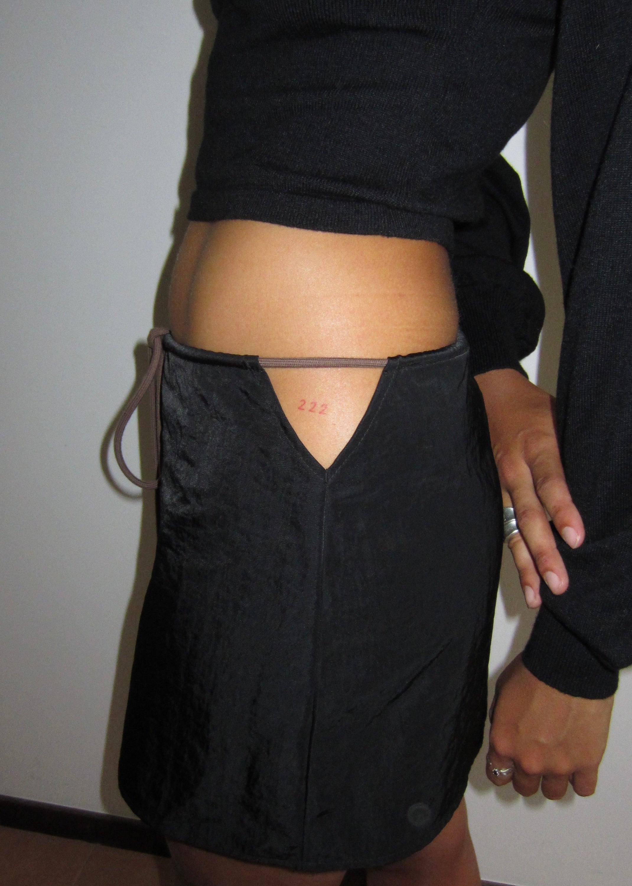 Yazzi cut out mini skirt - black