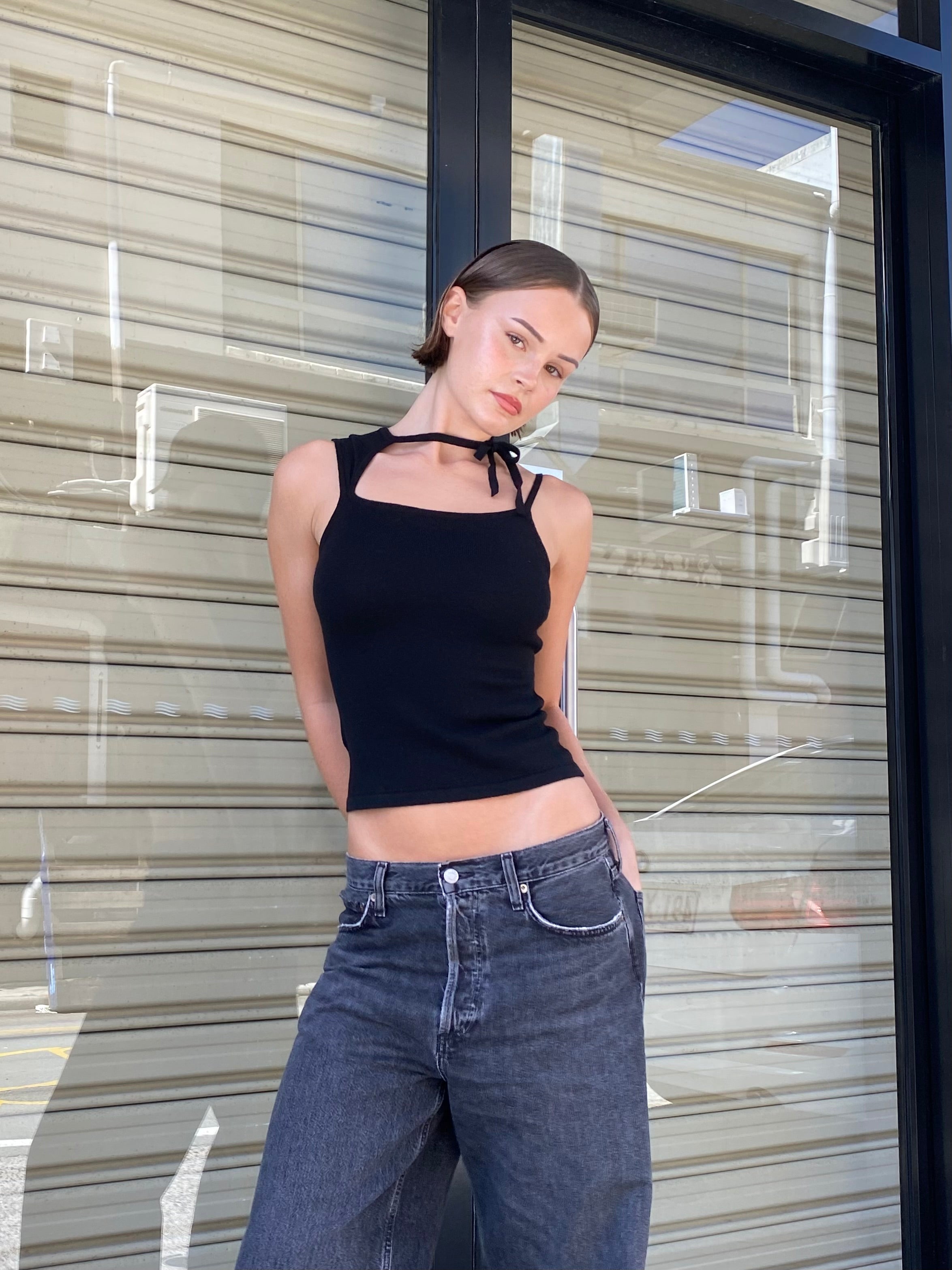 Tilly Tie Top - black