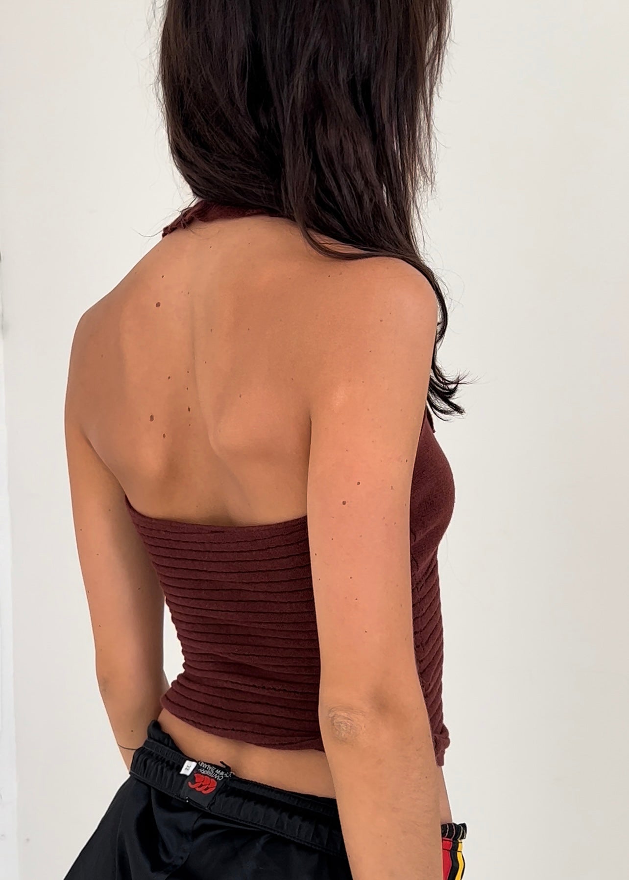 Claire Frill - burgundy brown