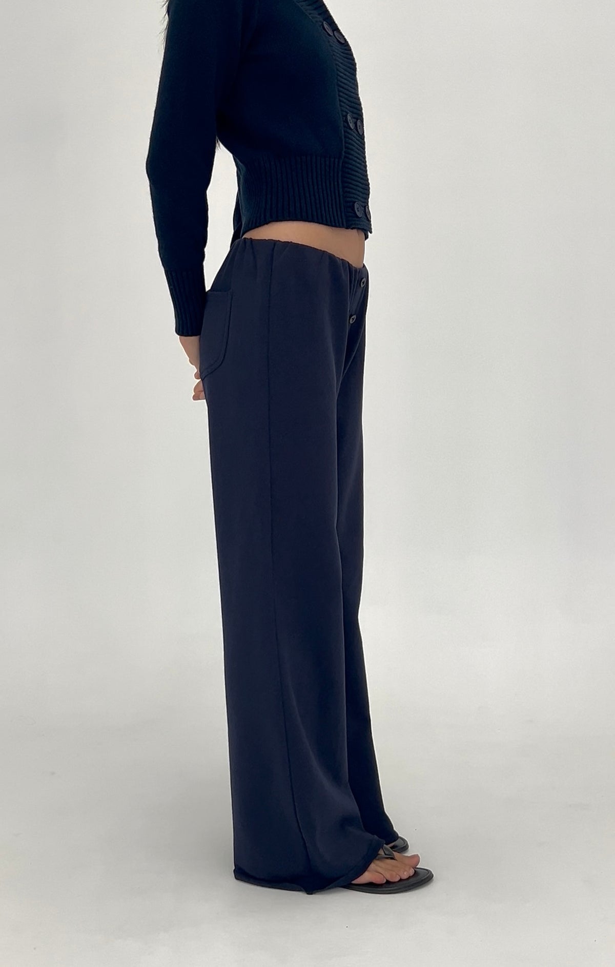 Josie cotton trousers  - navy