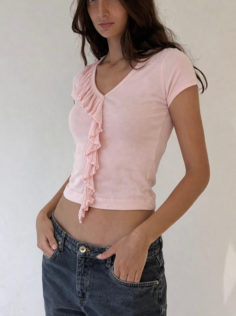 Eva Frill Knit Tank - petal pink