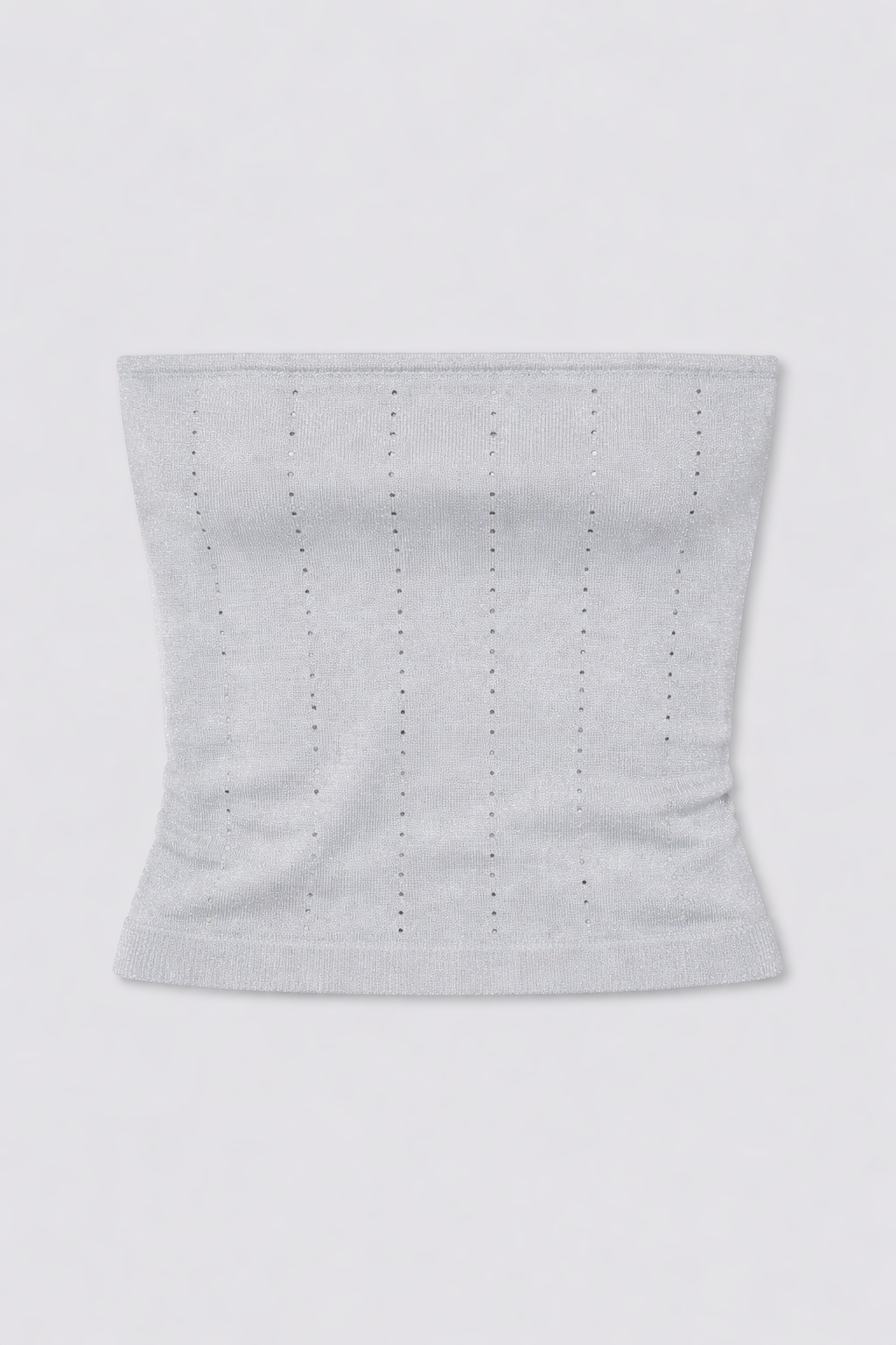 Madeleine Tube Top - silver knit