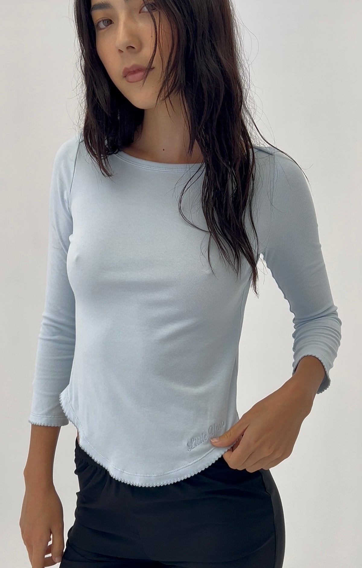 Lauren 3 quarter sleeve - powder blue