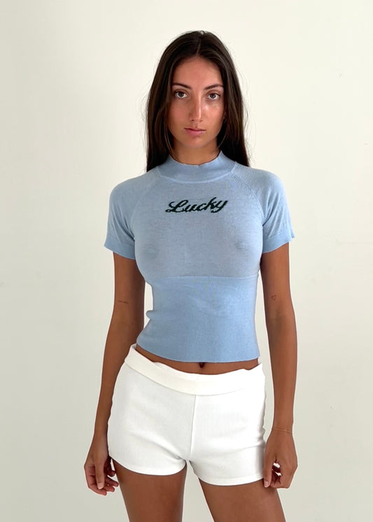 Lucky Knit Tee - parisian blue