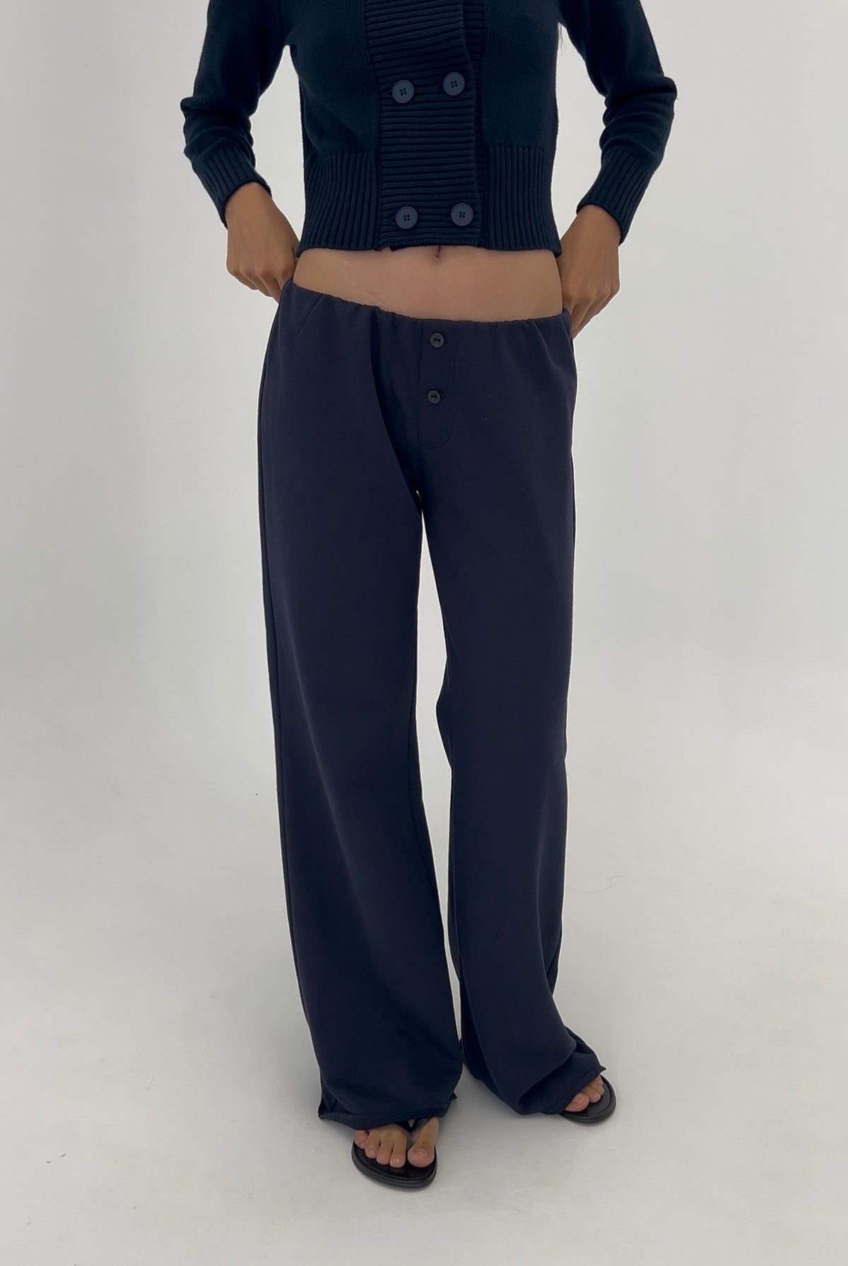 Josie cotton trousers  - navy