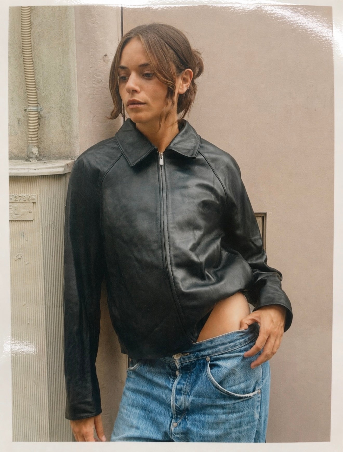 Sandy Leather Jacket - black
