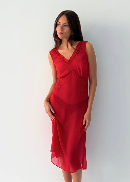 Andrea Lace Dress - cherry chapstick