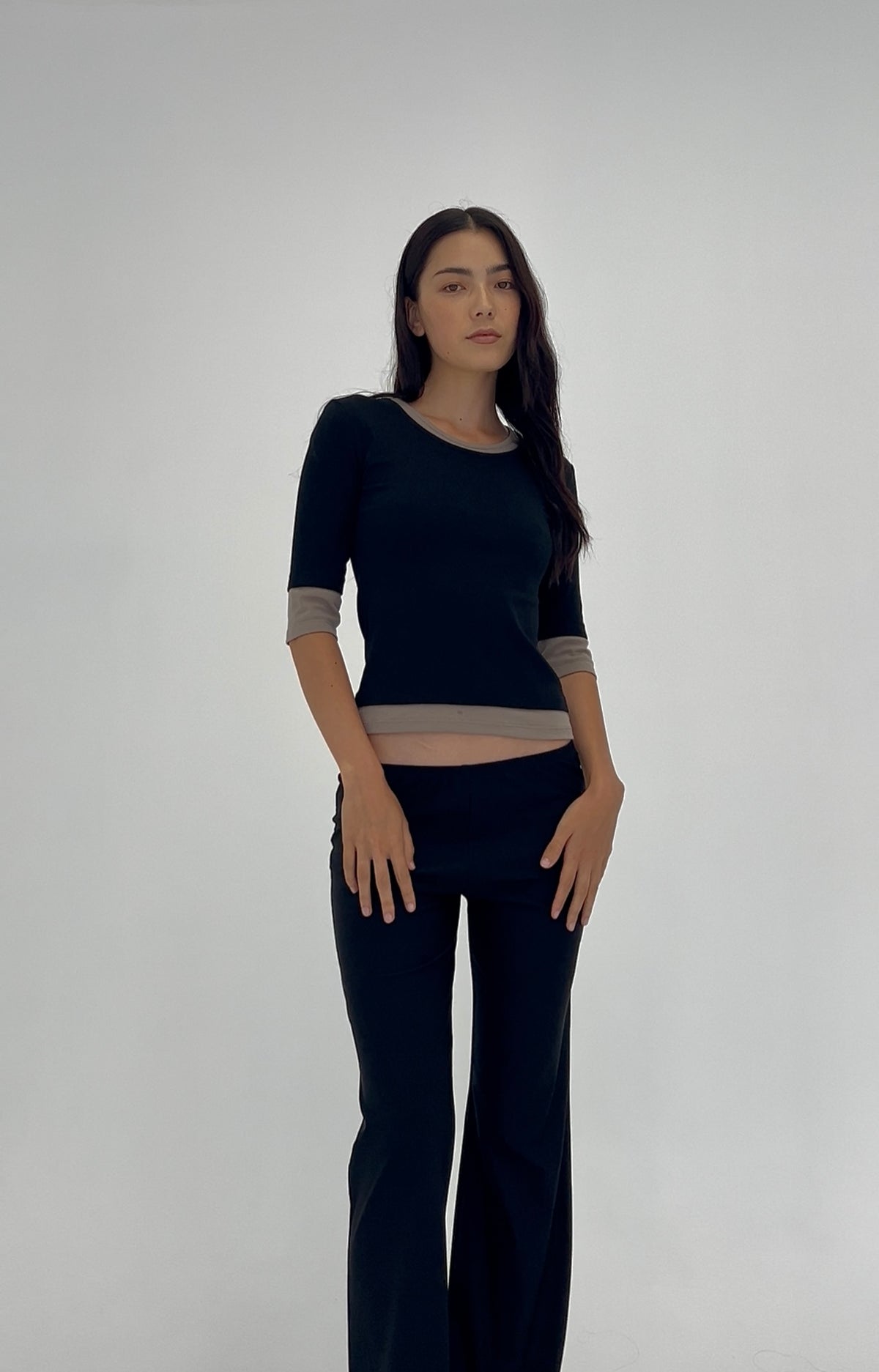 Rae double layer - black & stone