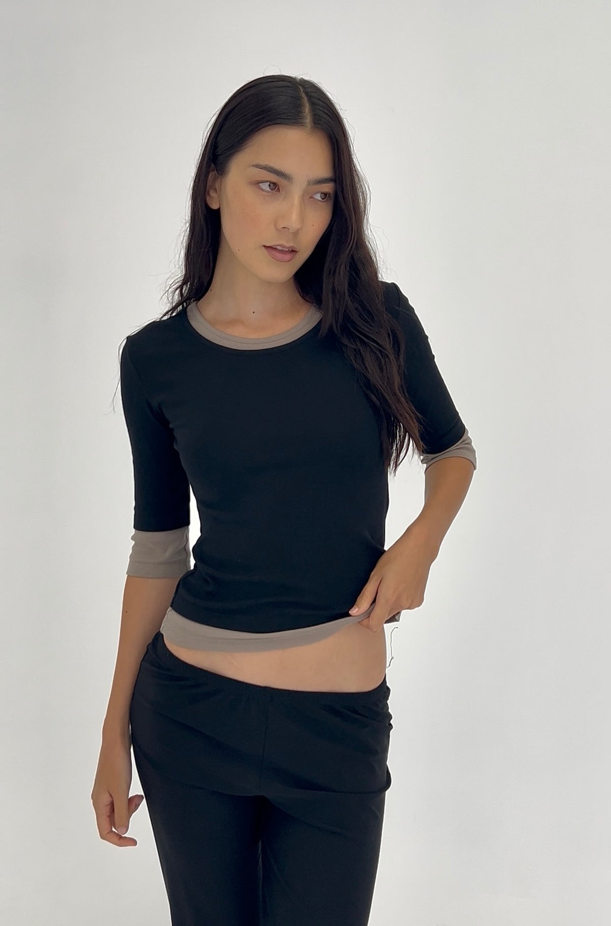 Rae double layer - black & stone