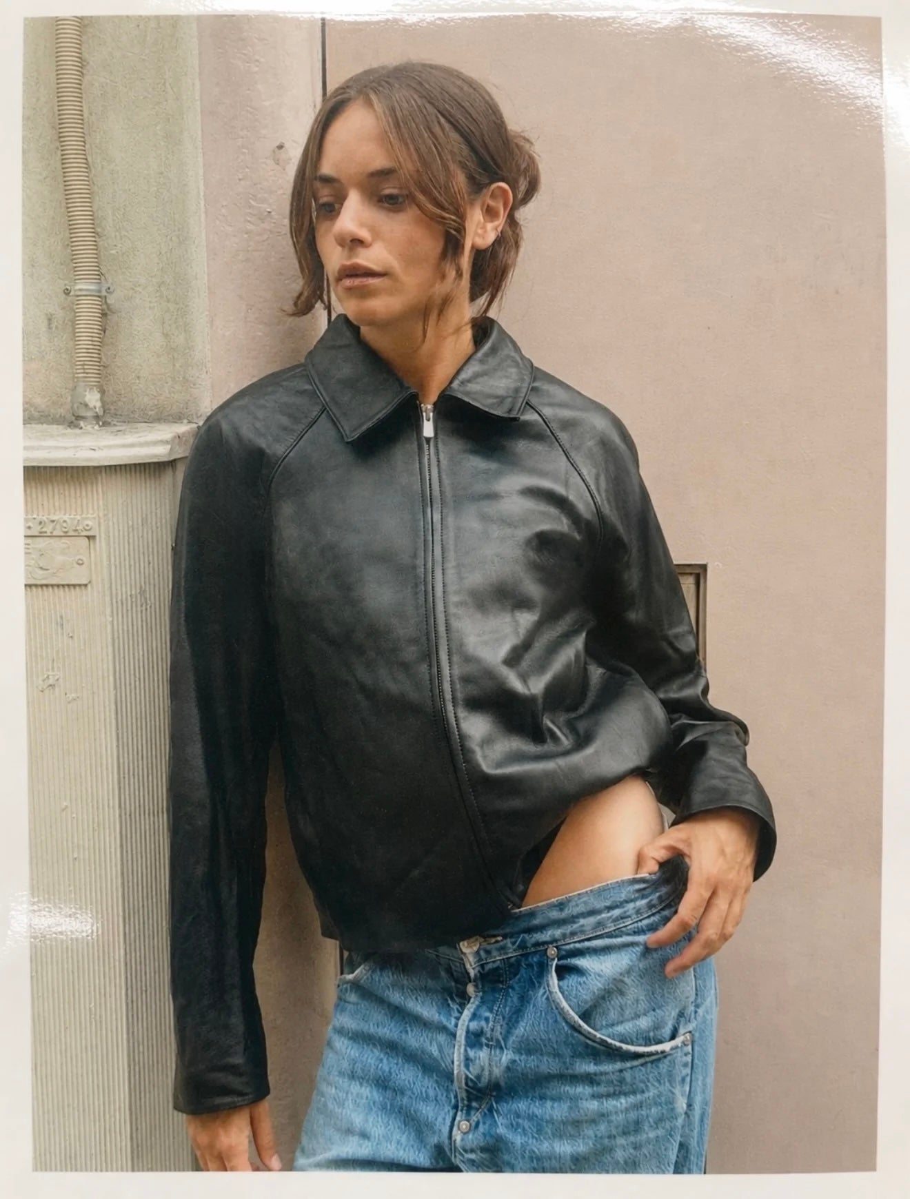Sandy Leather Jacket - black