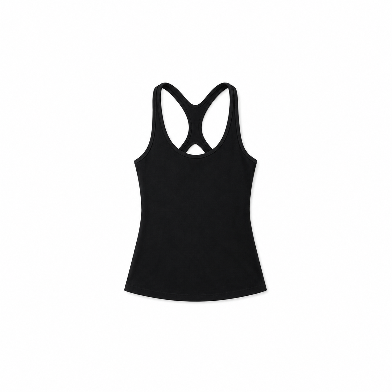Cotton open back Singlet - jet Black