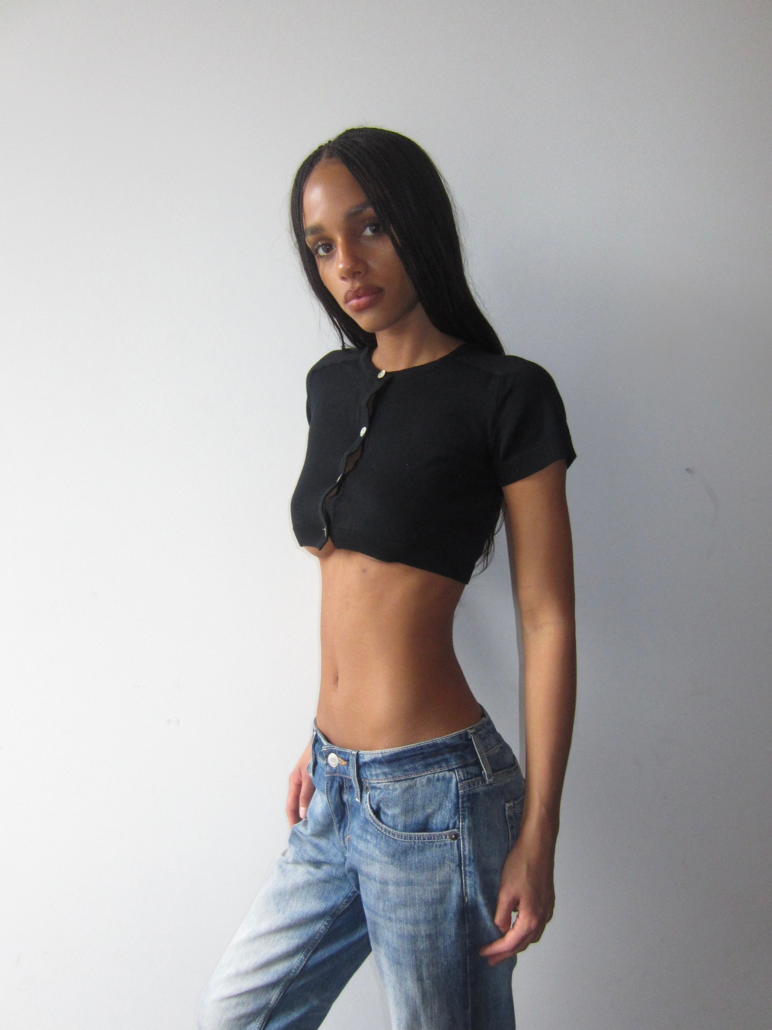Betty Mini Crop - black cotton
