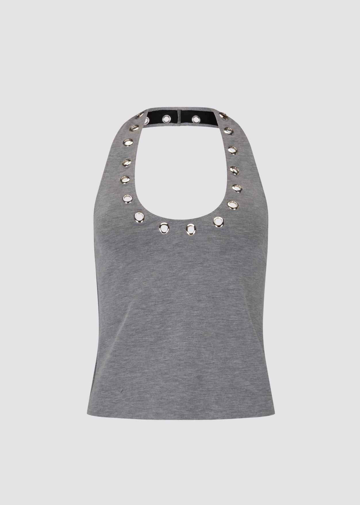 Gigi Eyelet Halter - grey