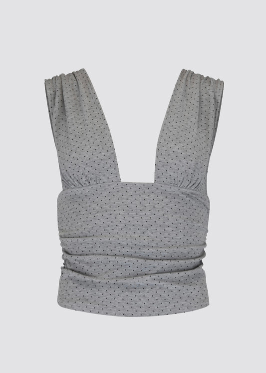 Abby Tank - grey polka dot