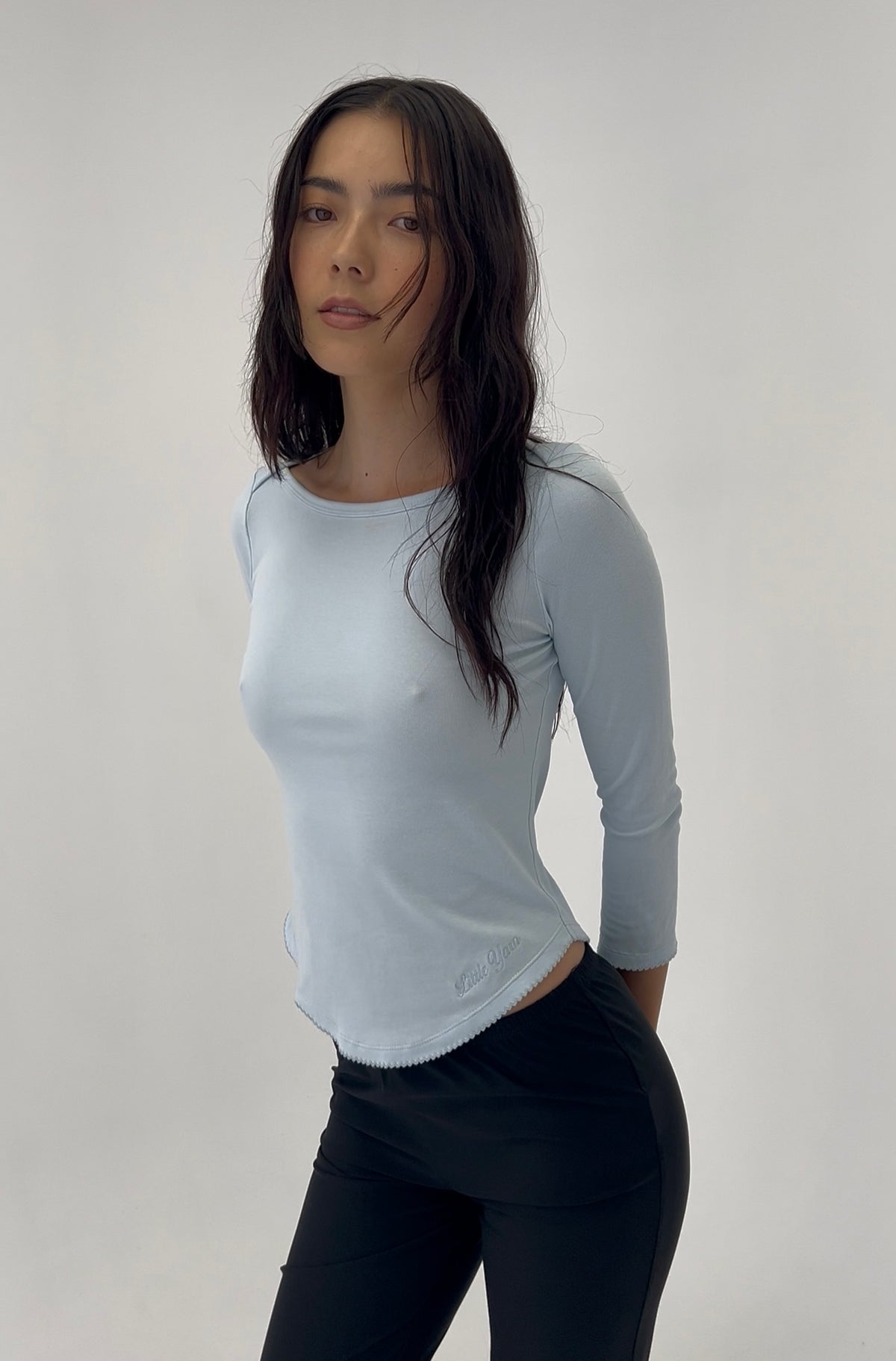 Lauren 3 quarter sleeve - powder blue