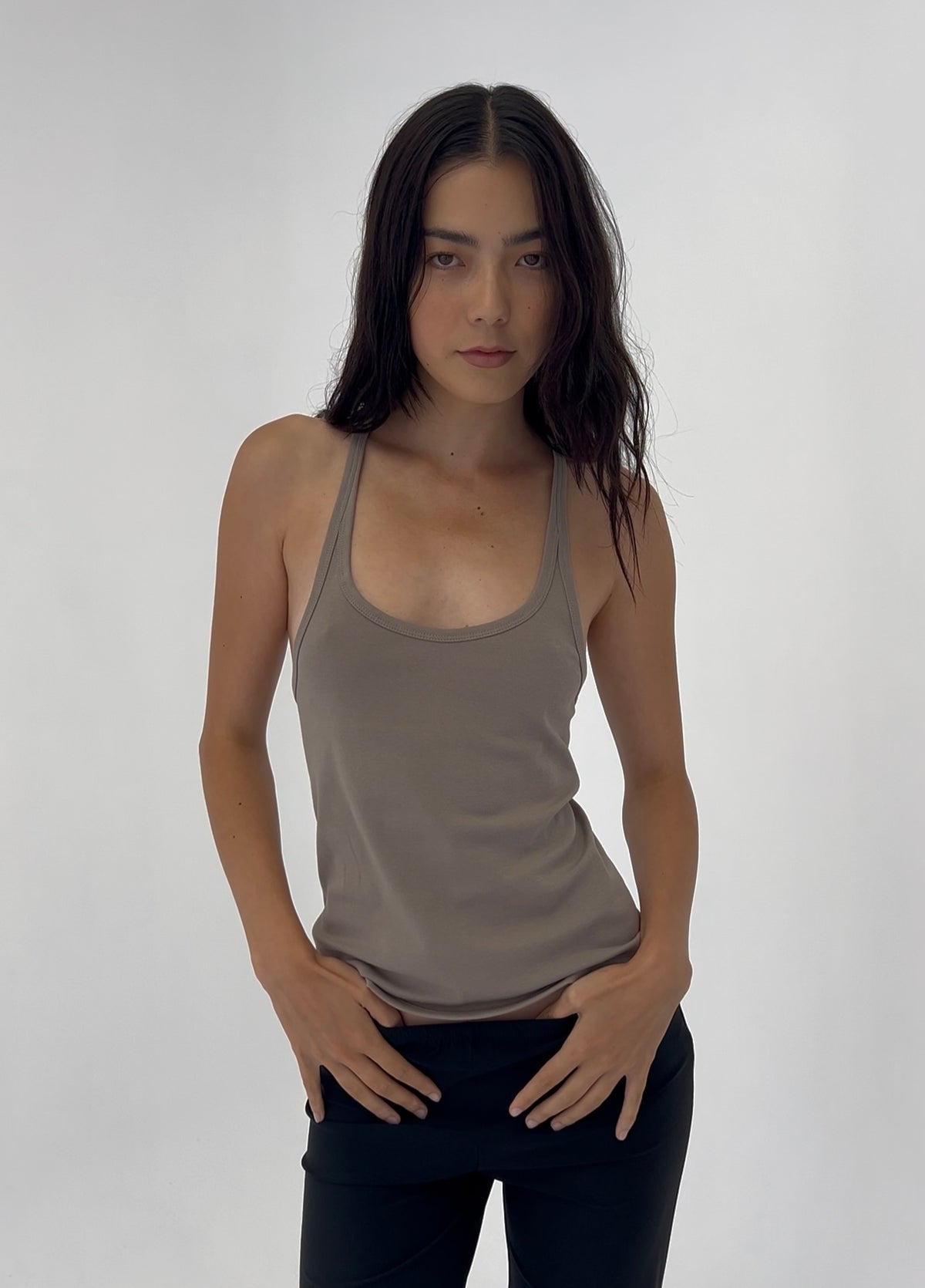 Classic Race back Tank - slate