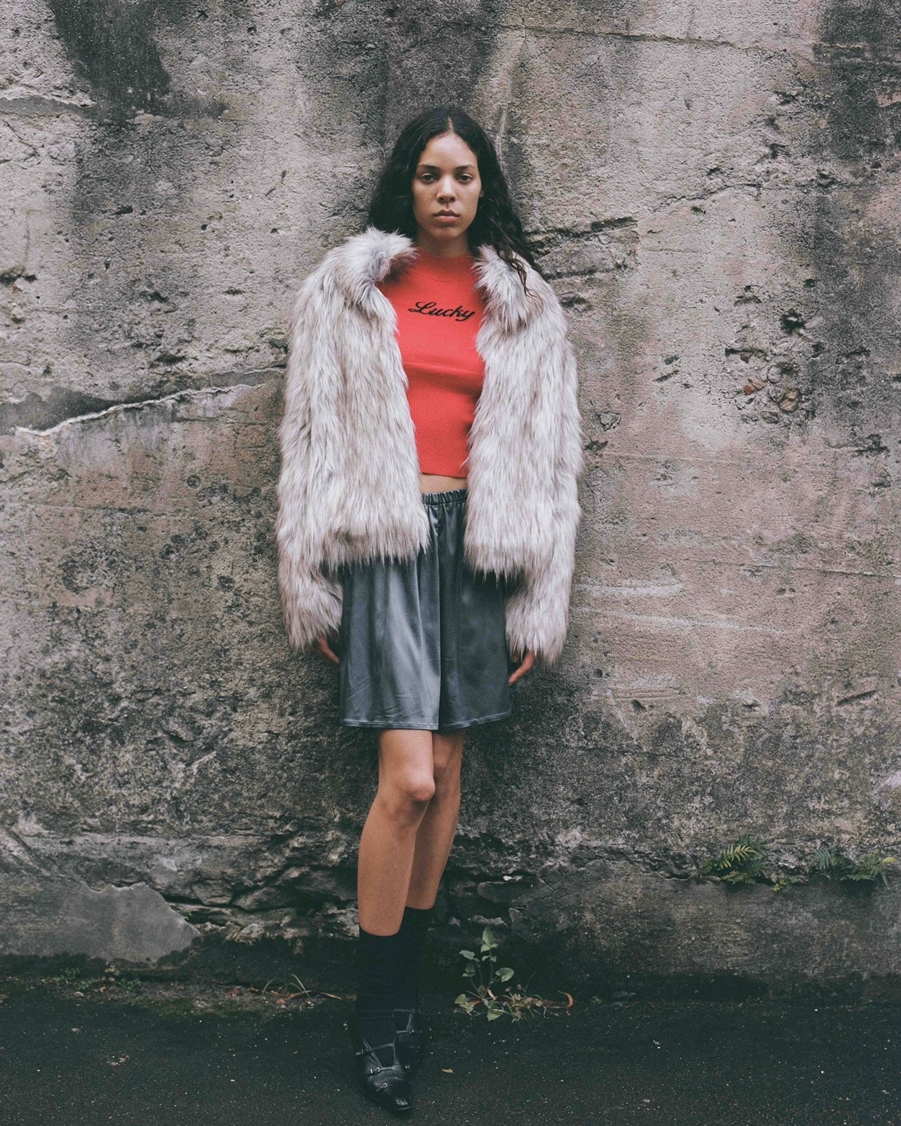 Lucky Knit Tee - vintage red