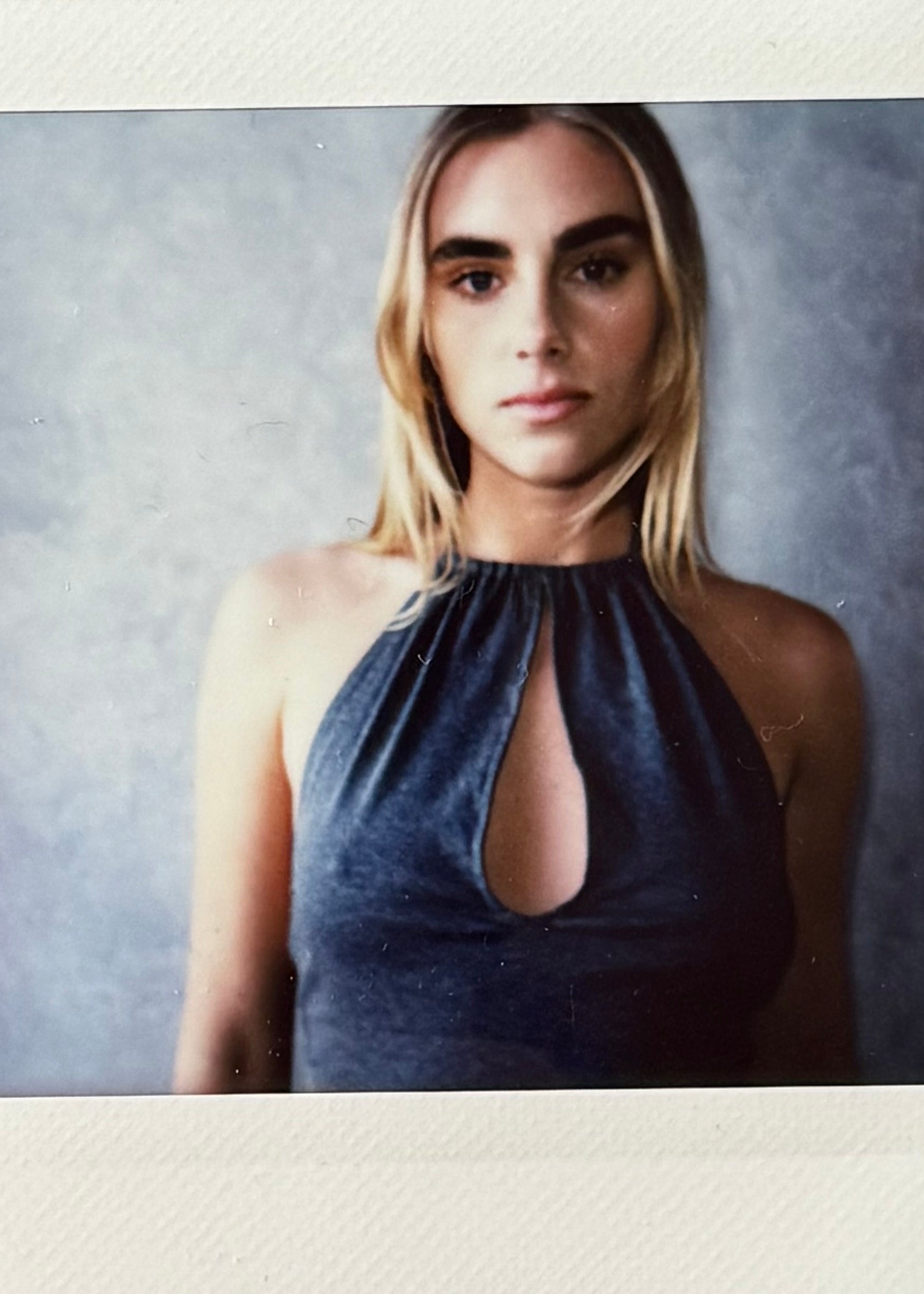 Billie cut out halter top - grey