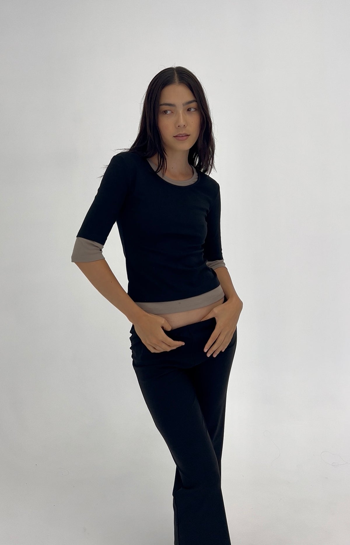 Rae double layer - black & stone