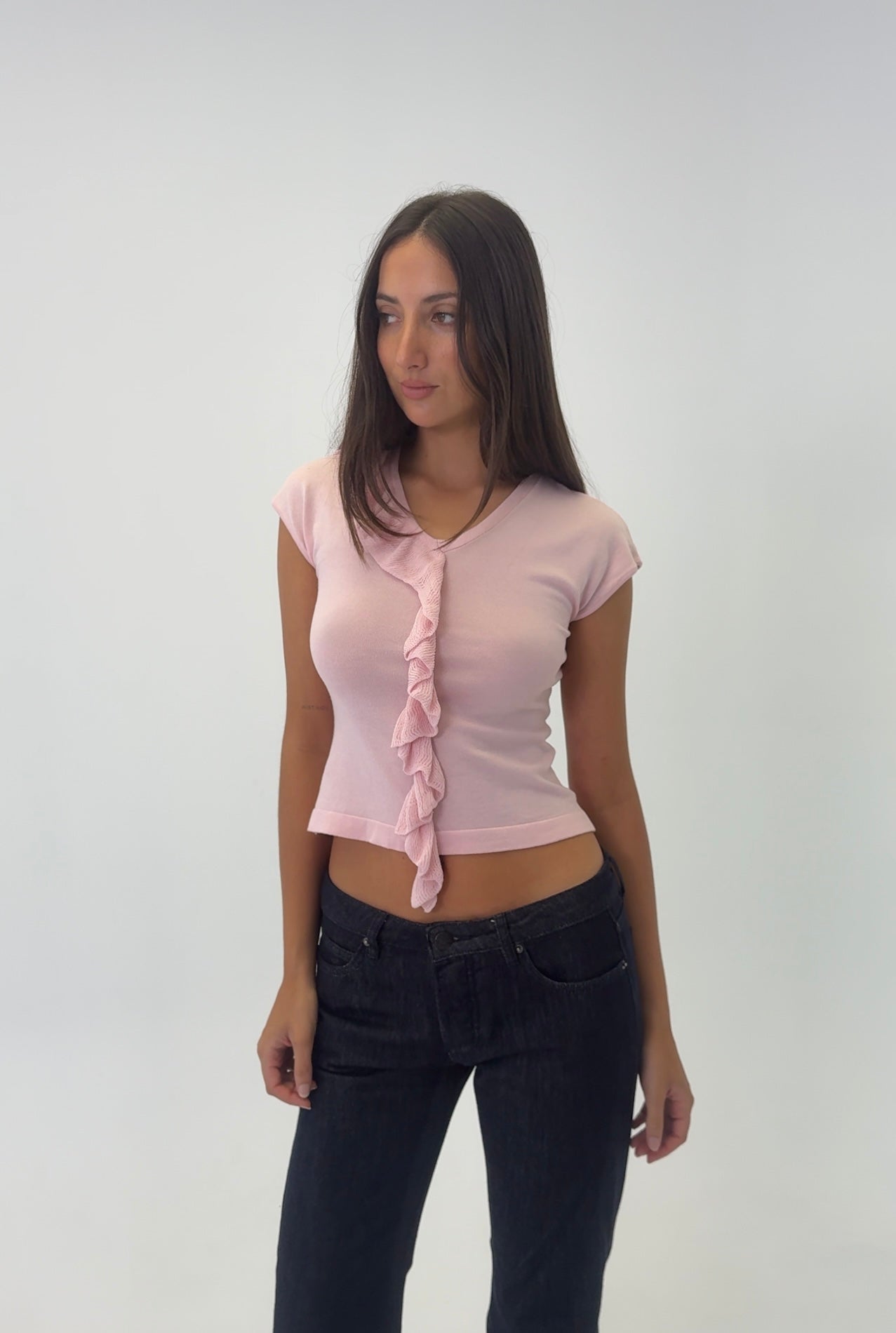 Eva Frill Knit Tank - petal pink