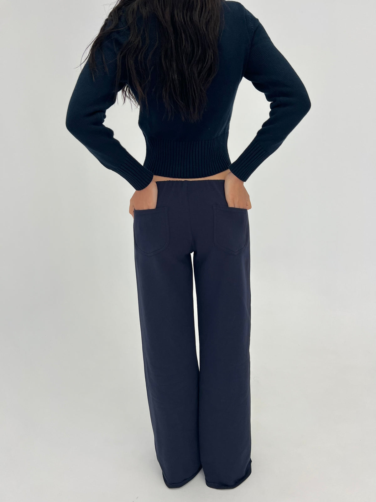 Josie cotton trousers  - navy