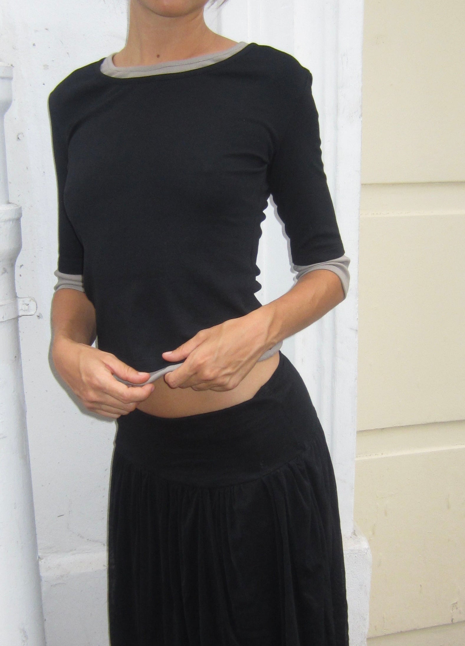 Rae double layer - black & stone
