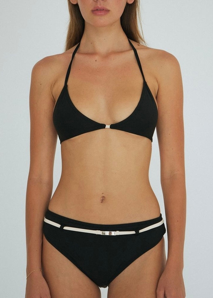 L.Y Belt Bikini Set- Cream & Black