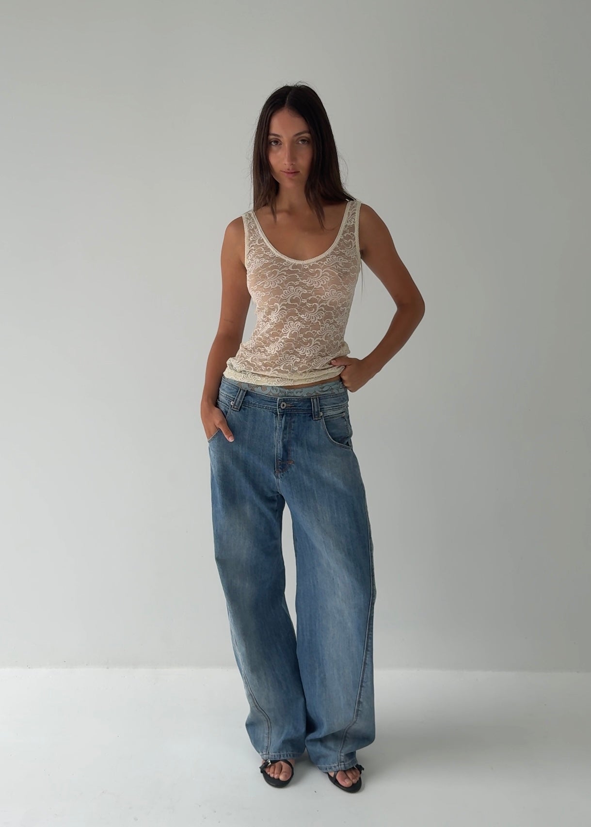 Mimi Lace Singlet - cream