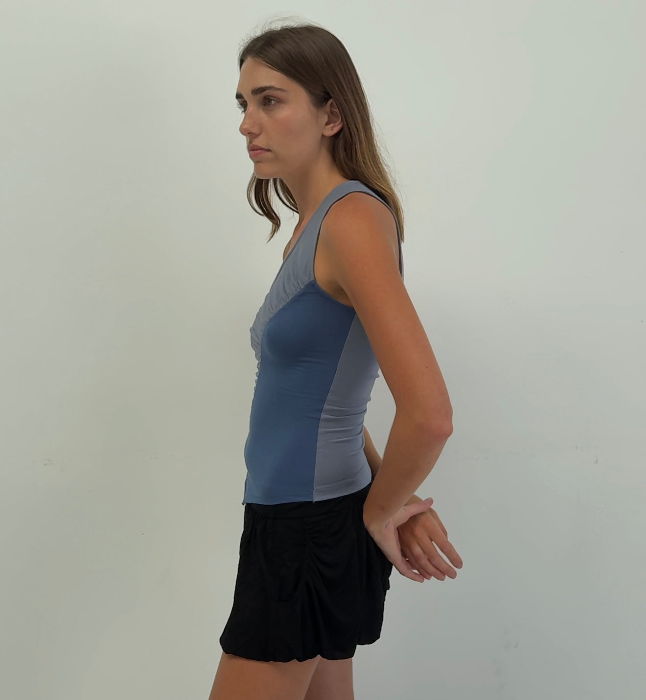 Mazzi Off Shoulder Tank - blue