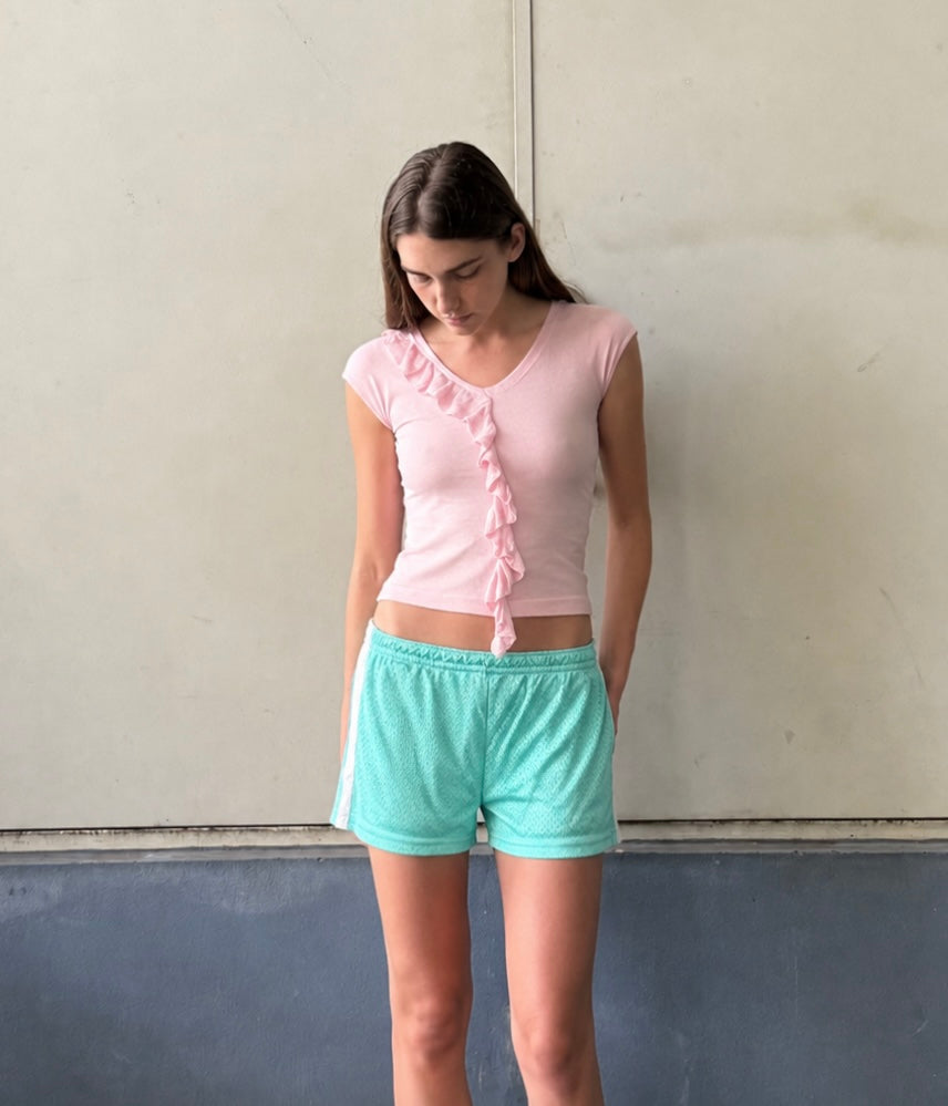 Eva Frill Knit Tank - petal pink