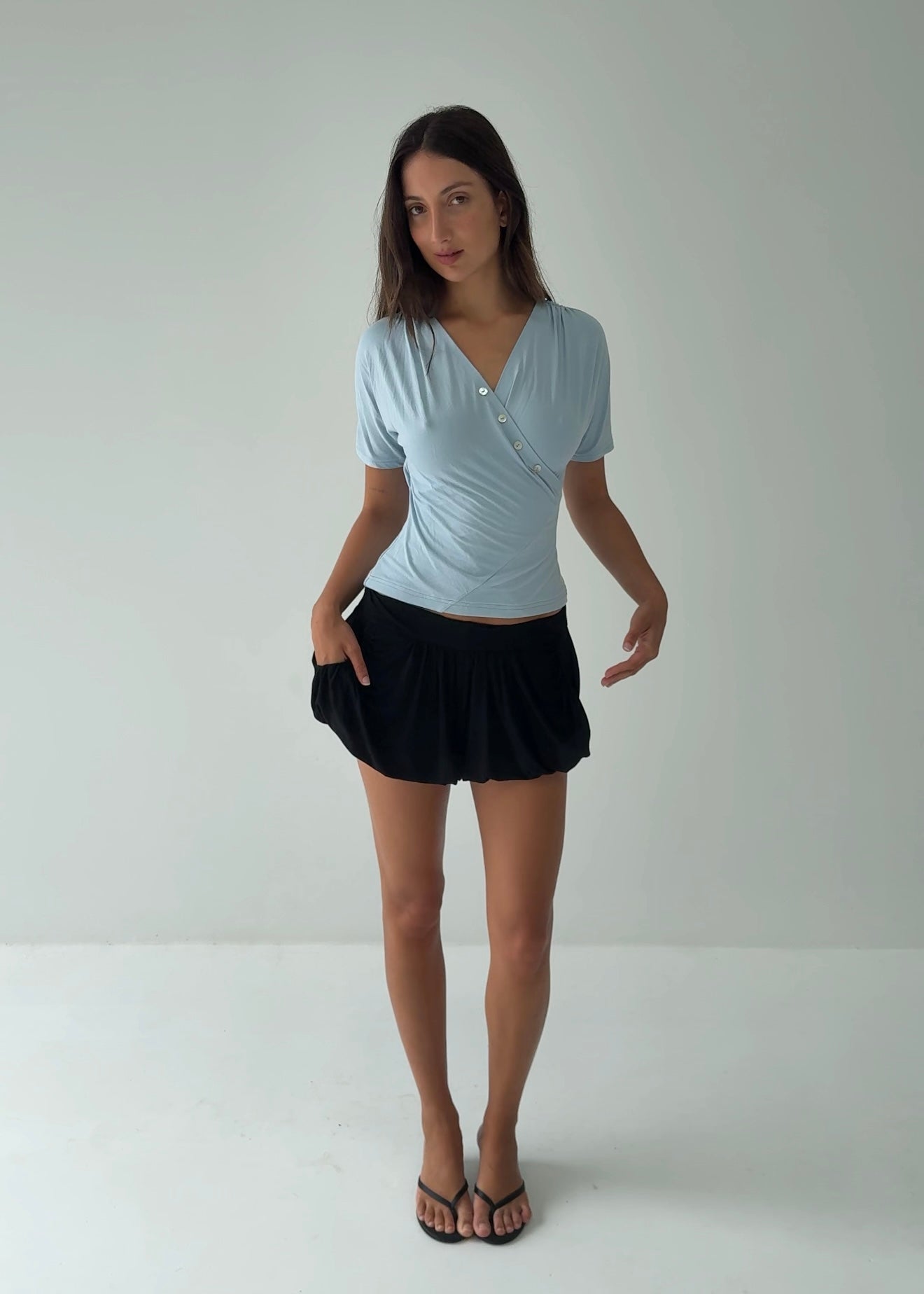 Dalia Shell Top - soft blue