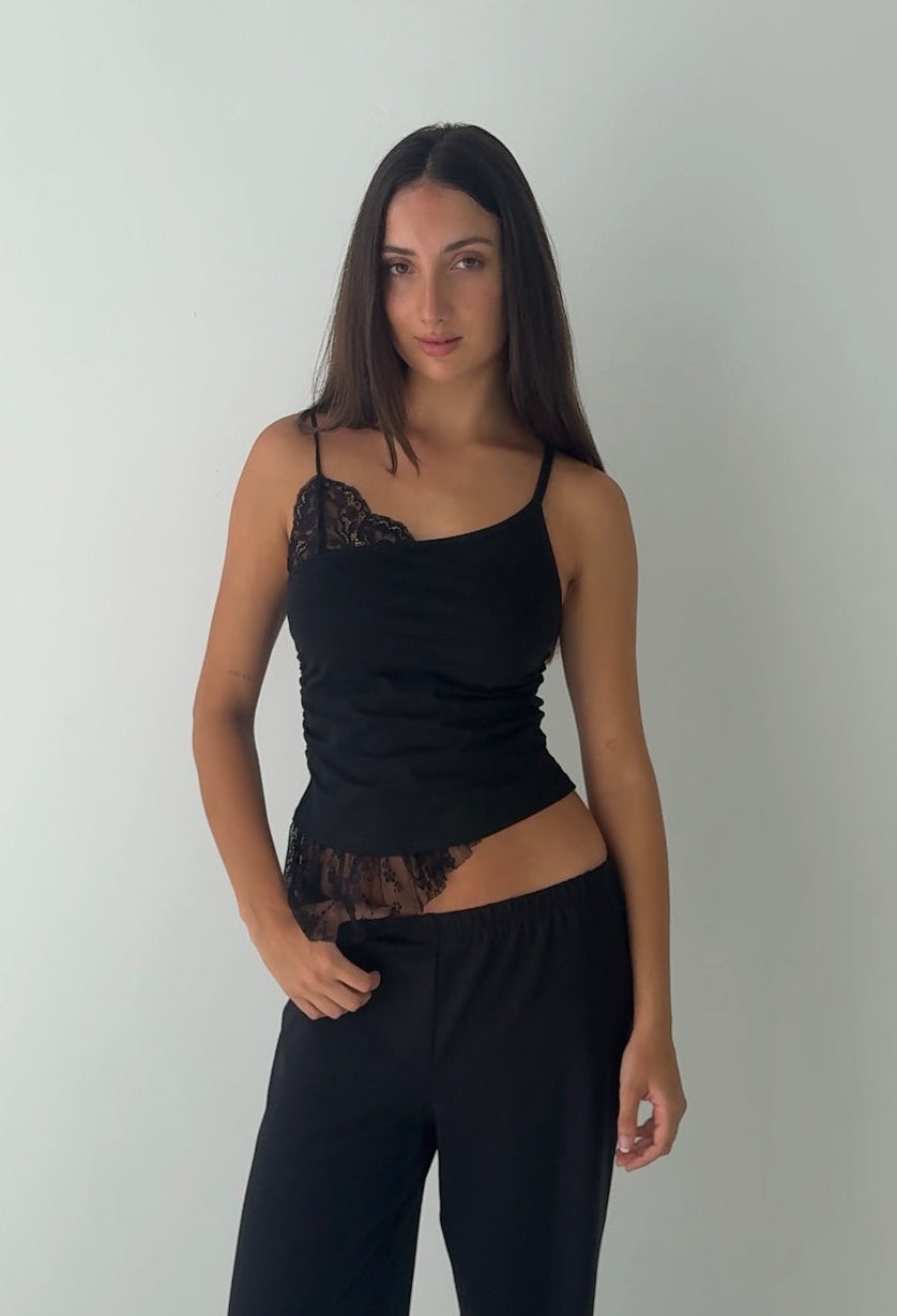 Ivy lace trim  - black