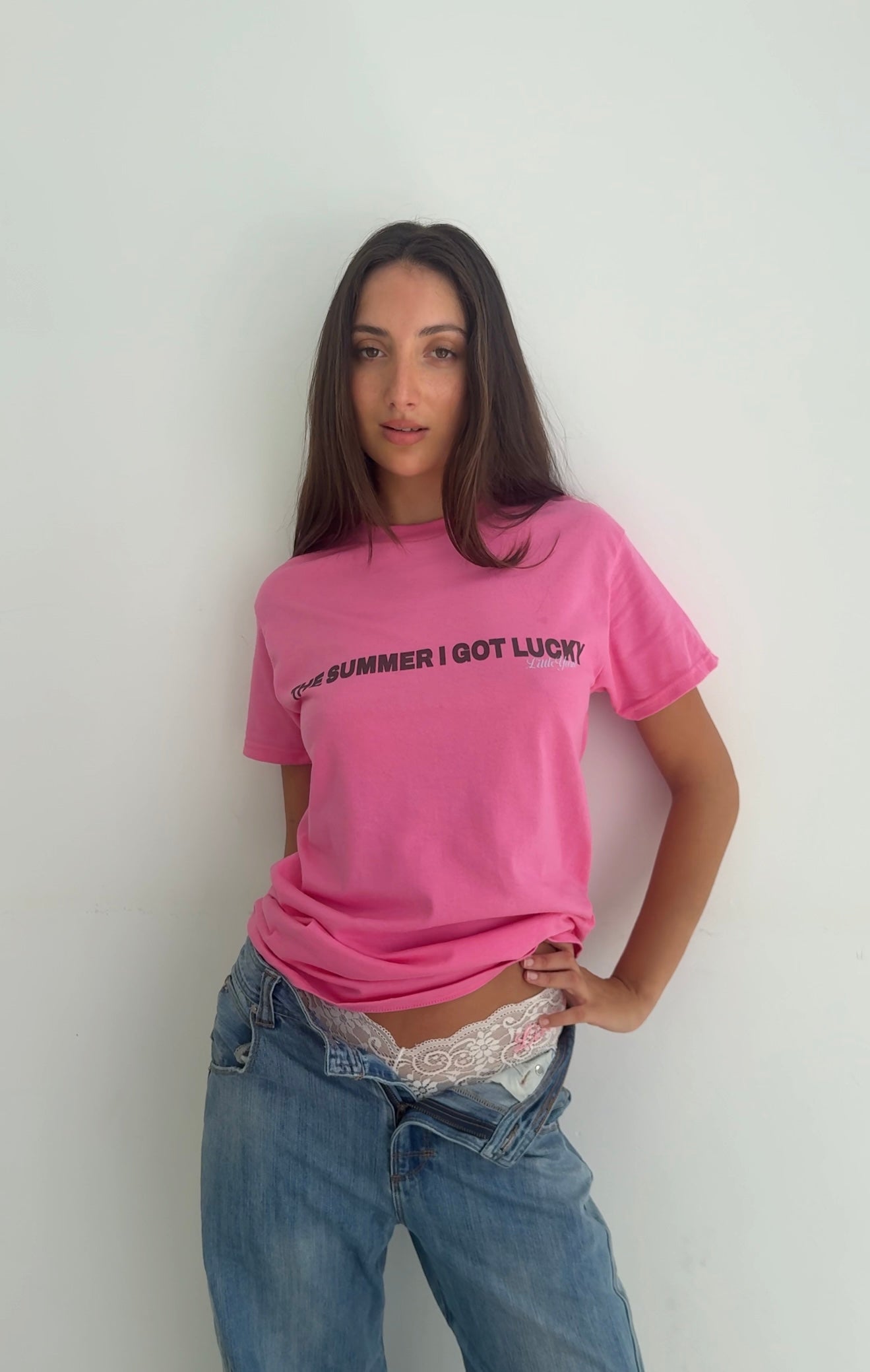 The Summer I Got Lucky Tee - Hot Pink